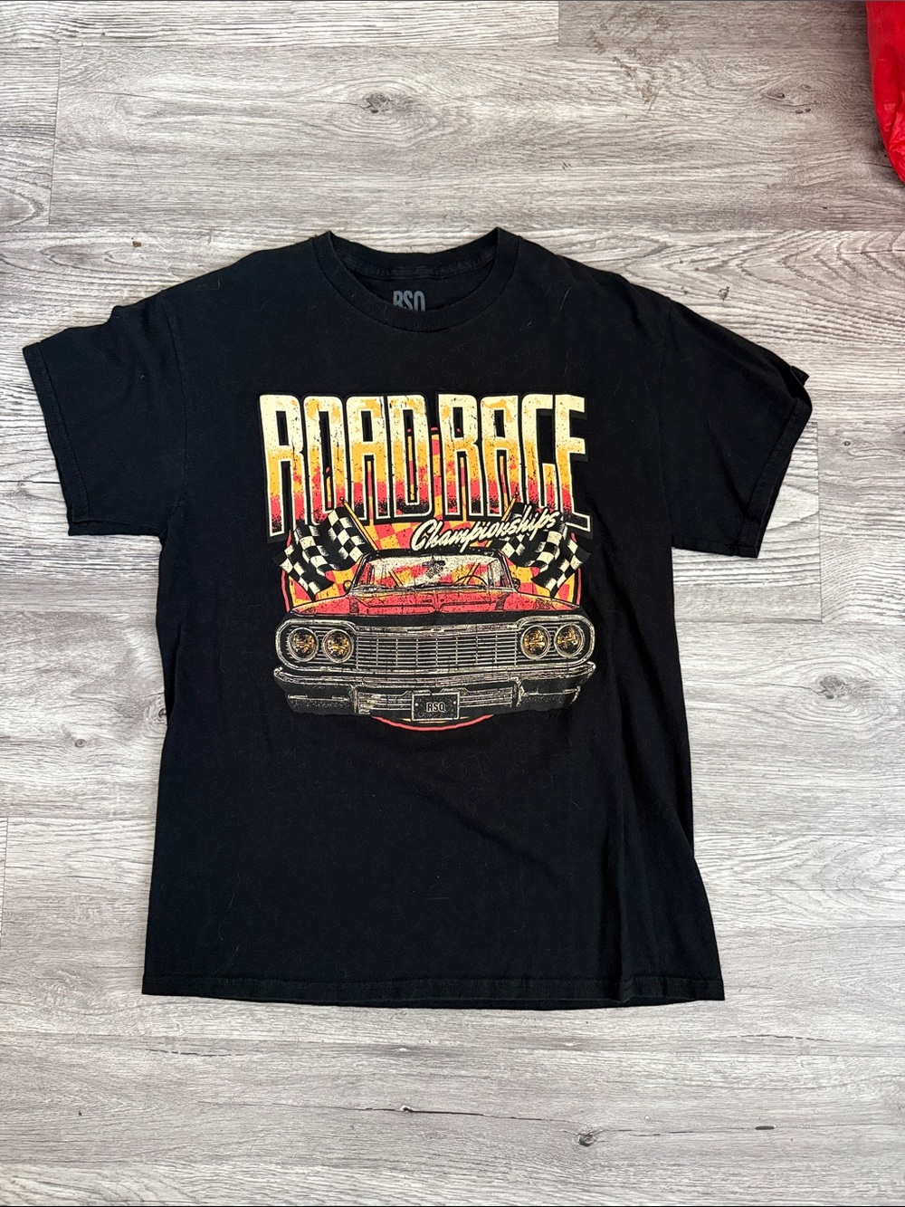 RSQ Black Road Rage Graphic Tee with Red and Yellow Accents